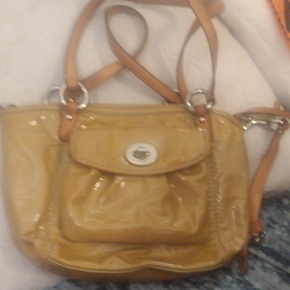 Coach Handbags - Coach Glossy Tan Shoulder Bag